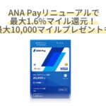 ANA Payリニューアル！ANAカードチャージで最大1.6%マイル還元！