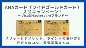 Visa&MastercardブランドのANAカード(ワイドゴールドカード)の入会キャンペーン!メリット・デメリット・審査基準まとめ