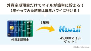 外貨定期預金をするだけでマイルが簡単に貯まる!1年やってみた結果は毎年ハワイに行ける!