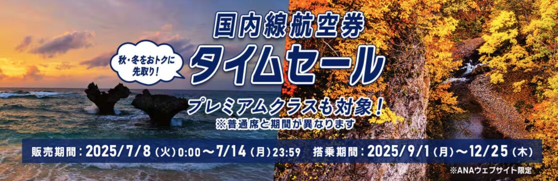 ANA国内線&国際線タイムセール