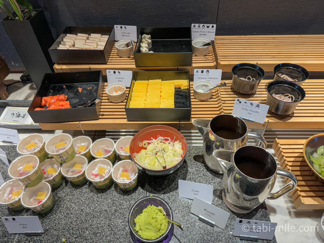 コンラッド東京朝食ビュッフェの様子 和食