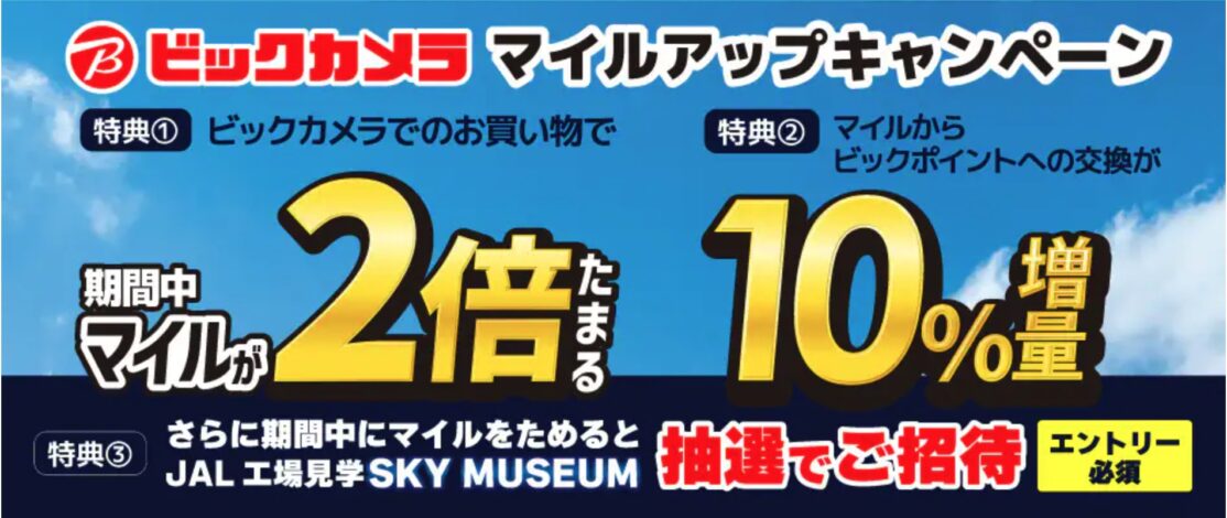 JAL ビックカメラでお買い物！新春マイルアップキャンペーン