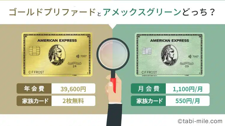 アメックスゴールドプリファード、グリーンどっちがおすすめ