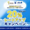 nanacoポイント→ANAマイル交換20%増量キャンペーン